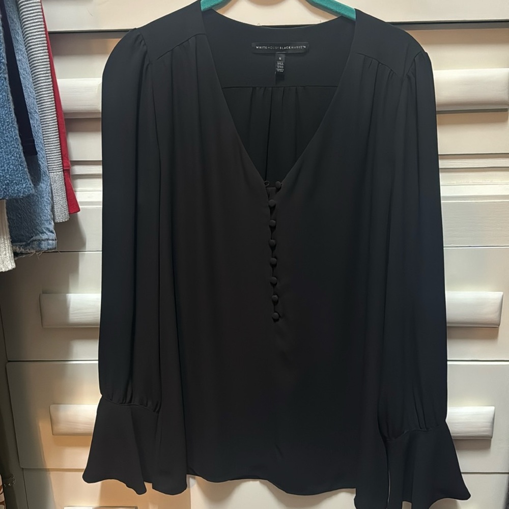 WHBM black SM blouse